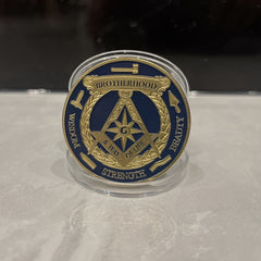 Ancient Bronze Coin Souvenir Masonic Brotherhood Collectible Gift