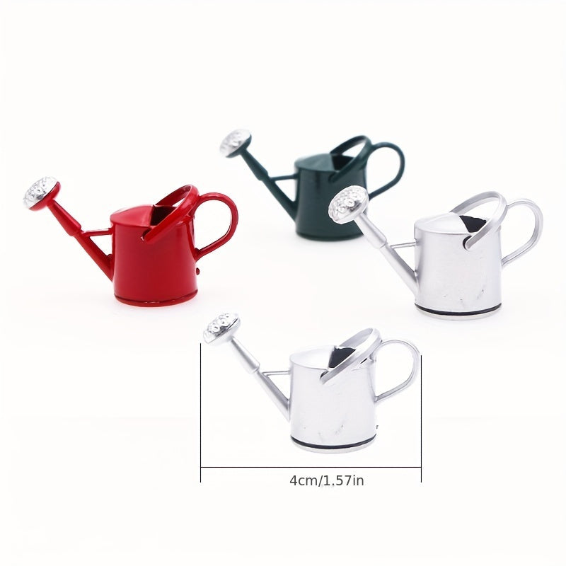 Dollhouse Watering Can Garden Tools Iron Metal Sprinkling Kettle