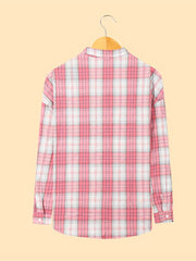  Plaid Button Up Long Sleeve Blouse