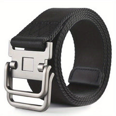 Men's Double Ring Buckle Belt Military Training Leather Belt