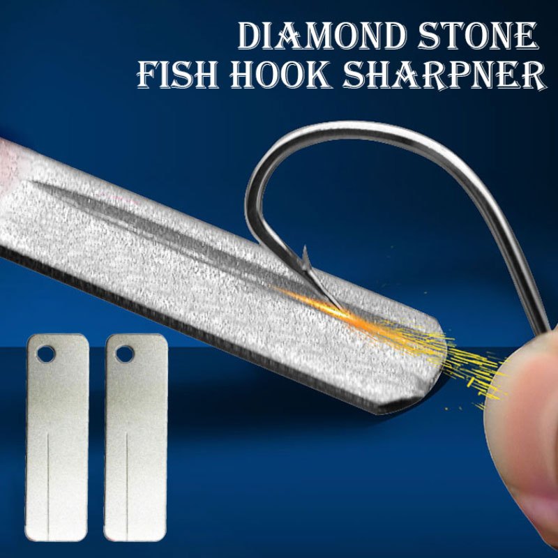 Portable Fishing Hook Sharpener Diamond Stone Tool with Keychain