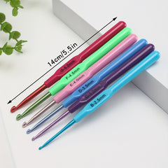 6pcs Thin Handle Crochet Hooks Soft Grip Set