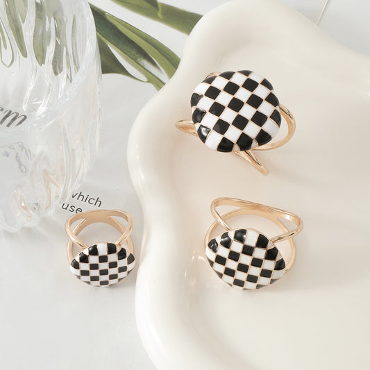 Plaid Scarf Ring Clip Square Clip Buckle Holder