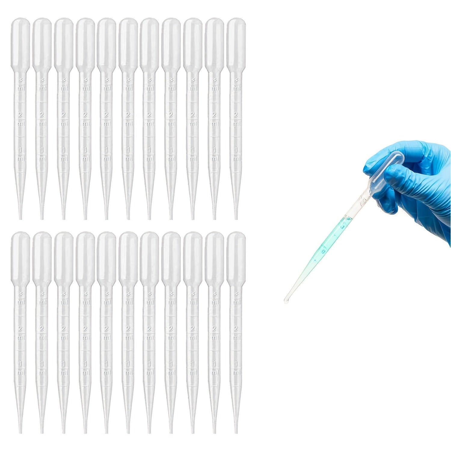 100pcs 3ML Plastic Pipette for Essential Oils Home Laboratory