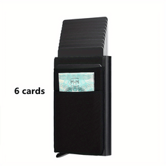 RFID Slim Aluminum Wallet Elasticity Back Pouch ID Credit Card Holder