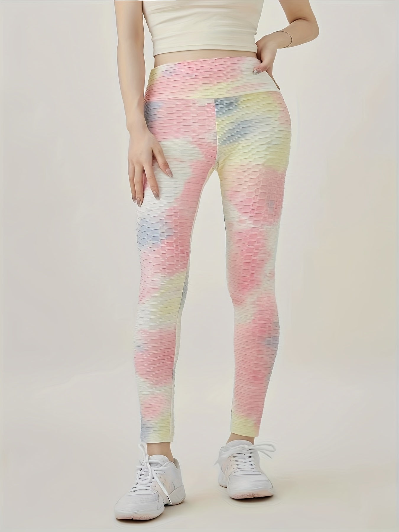  Tie Dye Ruched Hip Lifting Yoga Leggings
