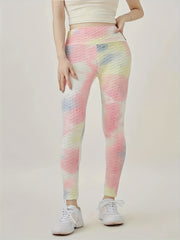  Tie Dye Ruched Hip Lifting Yoga Leggings
