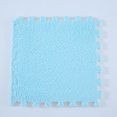 10pcs Plush Puzzle Foam Floor Mat Seat Mat Square Interlocking Carpet
