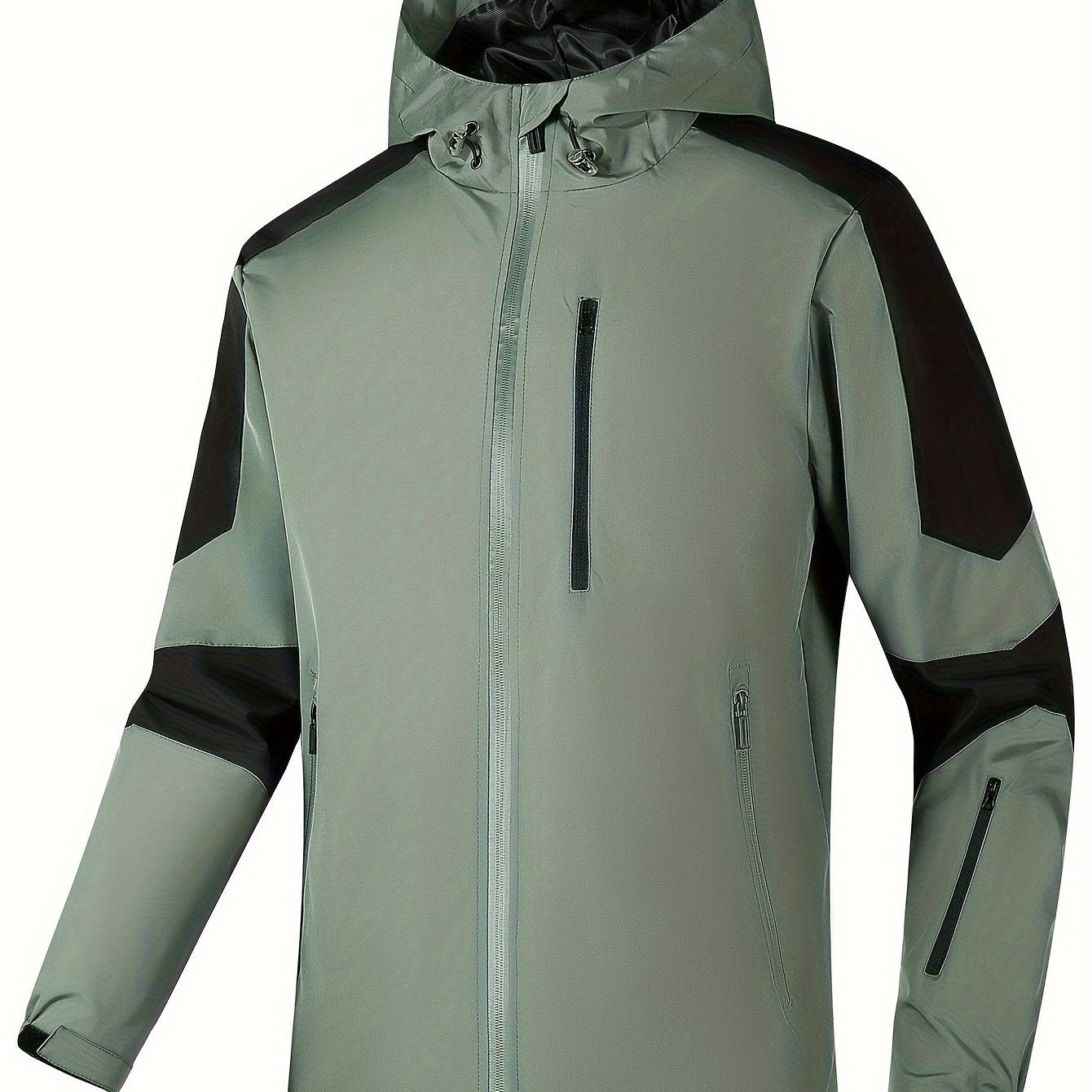 Men's Zip Up Hooded Windbreaker Jacket