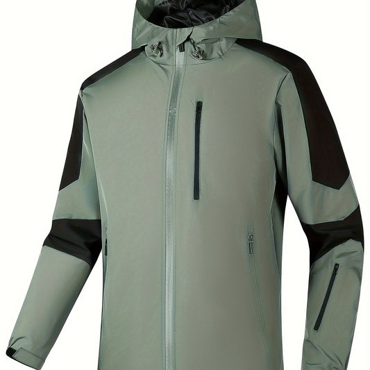 Men's Zip Up Hooded Windbreaker Jacket