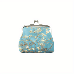 Vintage Painting Coin Purse Kiss Lock Cluth Purse Portable Storage Bag