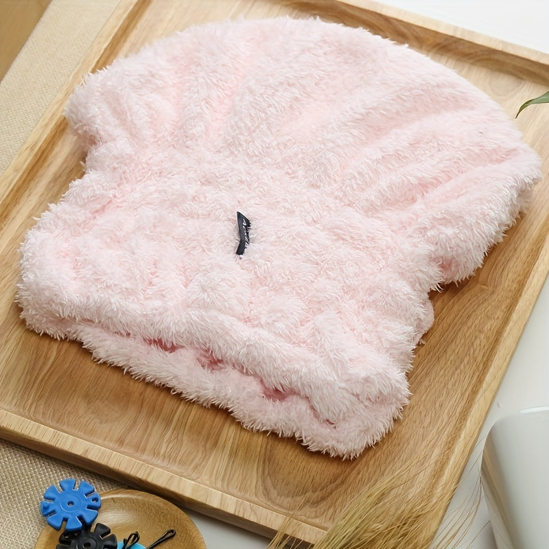 Soft Bow Decor Hair Drying Cap Towel Quick Drying Shower Cap