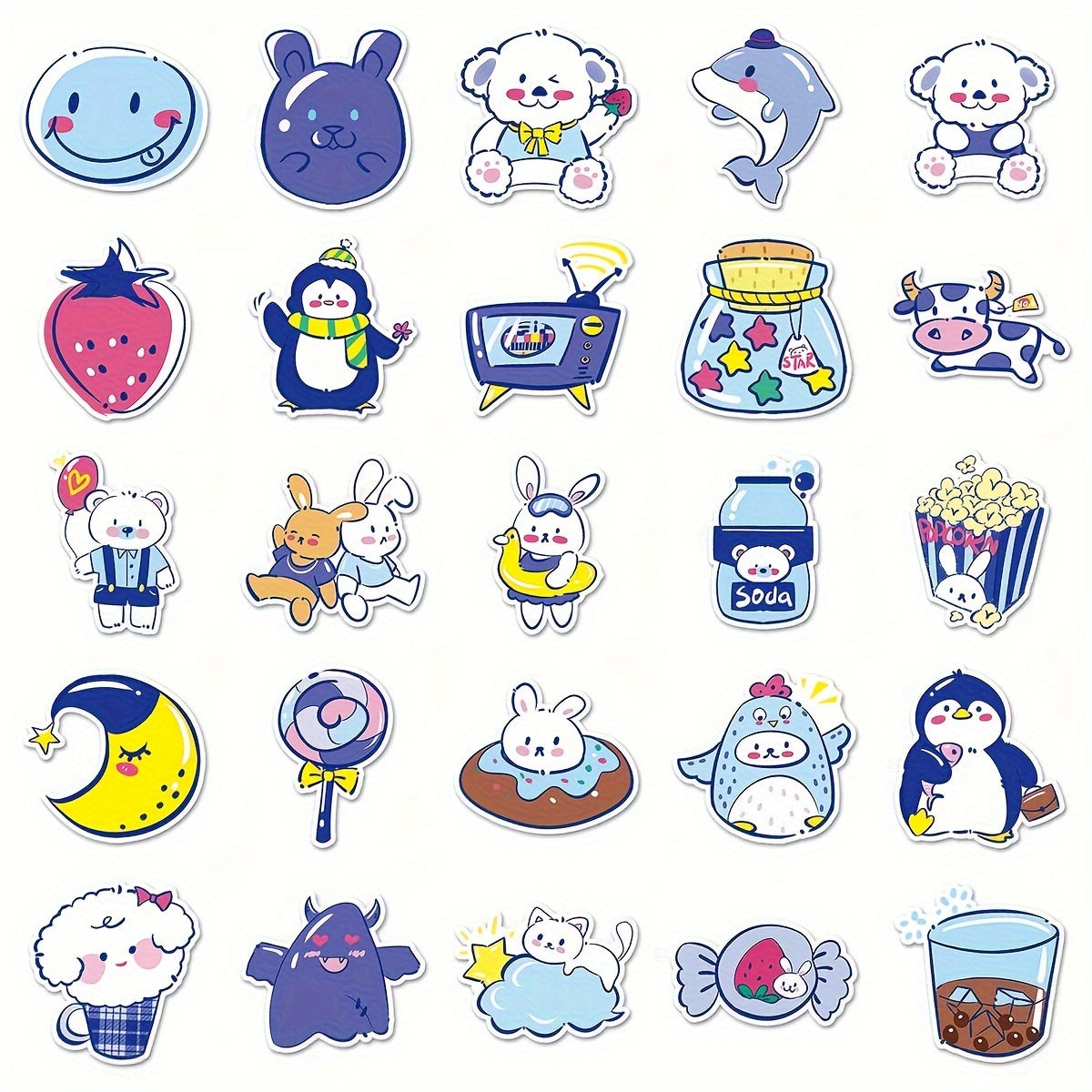52pcs Cartoon Graffiti Stickers DIY Decoration Waterproof Stickers