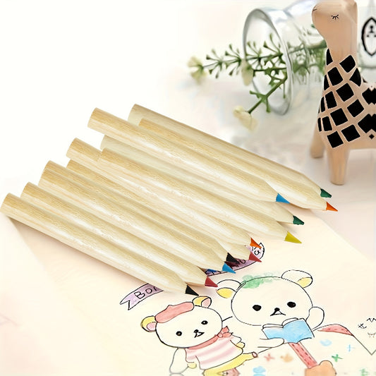 Wooden Mini Colored Pencils Set 30 Pencils 5 Packs Assorted Colors