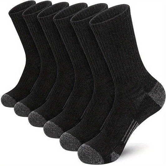Men's Mid Crew Sport Socks, 3 Pairs, Sweat Absorbing, Comfy & Breathable