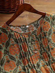  Boho Dress Women's Plus Floral Button Short Sleeve Dress