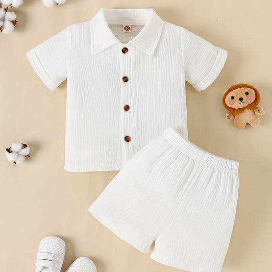 Baby Boys Summer Casual Shirt Shorts Set