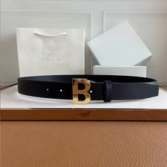 Buckle Belt Men Women Letter Pattern Jeans Pants