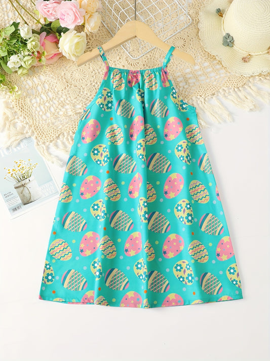 Toddler Girls Egg Graphic Princess Cami Dress For Party
