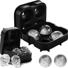 1pc 4 Skull Silicone Ice Ball Trays Halloween Skull Ice Mold