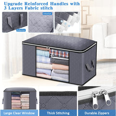 4pcs Non Woven Fabric Clothes Storage Box Large Capacity Basket