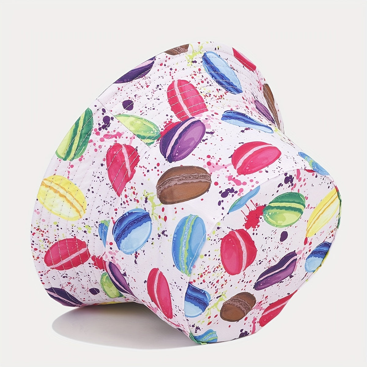 Hamburger Pattern Reversible Bucket Hat Outdoor Sunshade Basin Hat