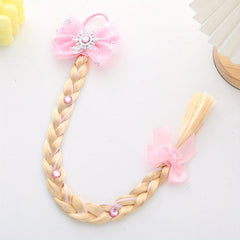 3pcs Colorful Wig With Bow Hair Ties for Girls