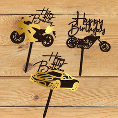 Motorcycle and Car Cake Toppers DIY Decor