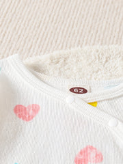 Baby Girls Love Print Button Up Top Pajama Set