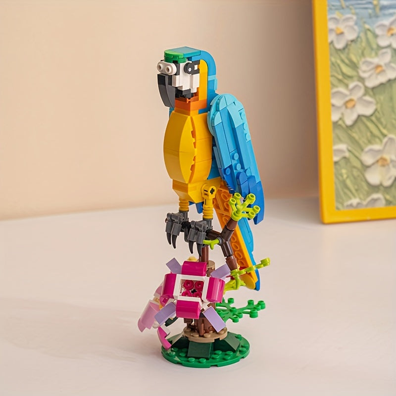 Rose Flower Parrot Building Blocks Set Animal Play Toy Xmas Gift