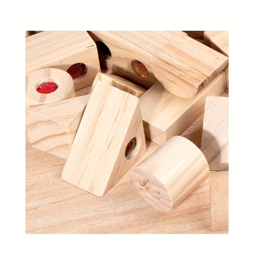 Wooden Gemstone Building Blocks Educational Puzzle Toys