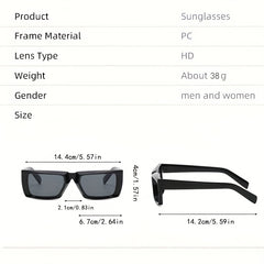 Y2K Rectangle Sunglasses Anti Glare UV400