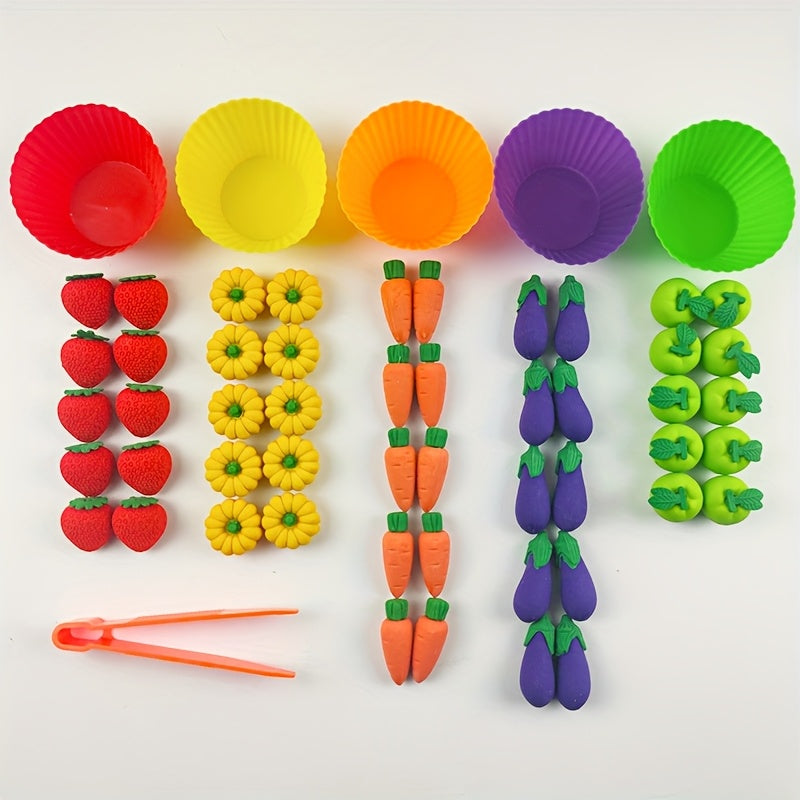Colorful Fruit & Vegetable Rubber ABS Educational Toys