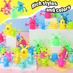 20pcs Monster Stretchy Fidget Finger Puppets Soft Rubber Dolls for Party