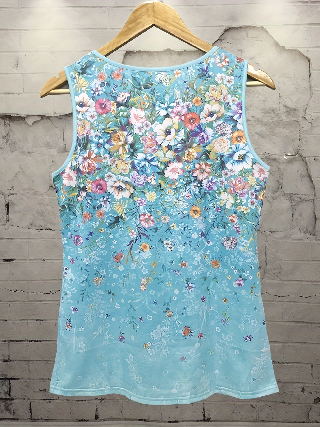 Floral Print Button Front Tank Top Women's Sleeveless Casual Summer Top