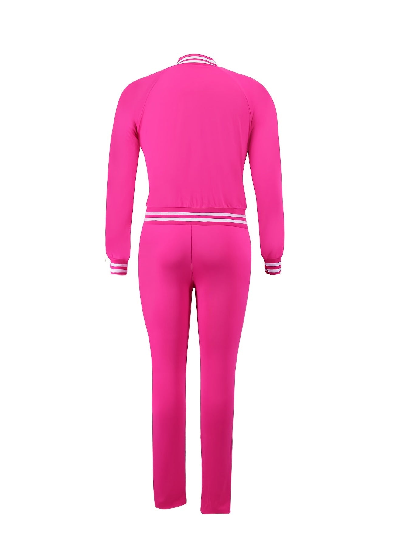 Zipper Long Sleeve Jacket & Pants Sports Set