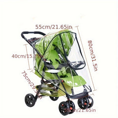 Stroller Rain Cover, Windproof Canopy with Zipper