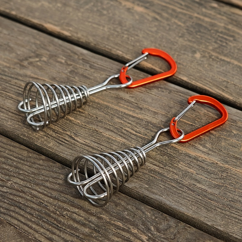 Adjustable Anchor Pegs with Carabiner - Camping and Outdoor Activities