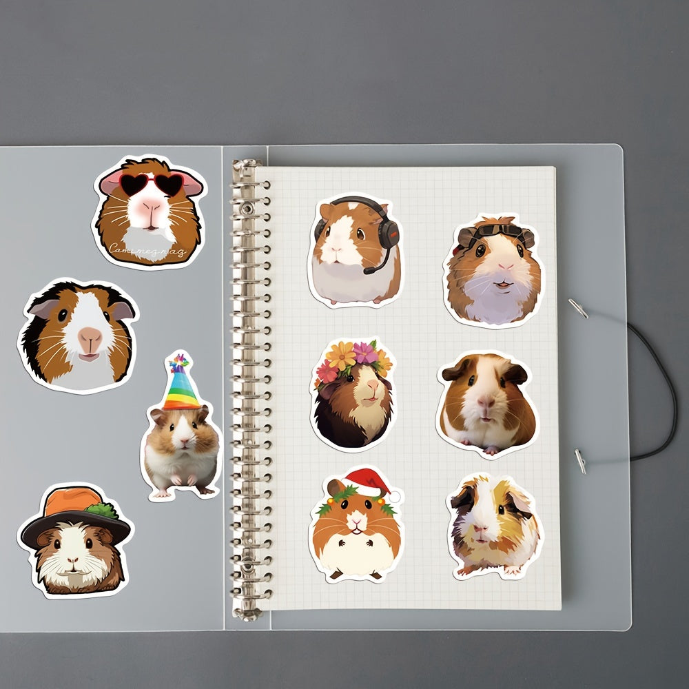 50pcs Cartoon Guinea Pig Stickers Waterproof Laptop Cup Phone Decoration