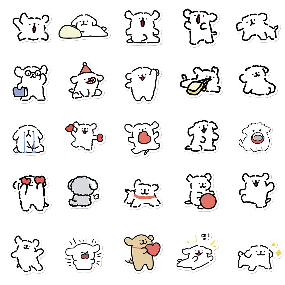 100pcs Puppy Dog Stickers Laptop Skateboard Phone Cute Animal Decals