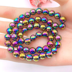 Natural Rainbow Hematite Beads Spacer Beads for DIY Bracelet Jewelry Making