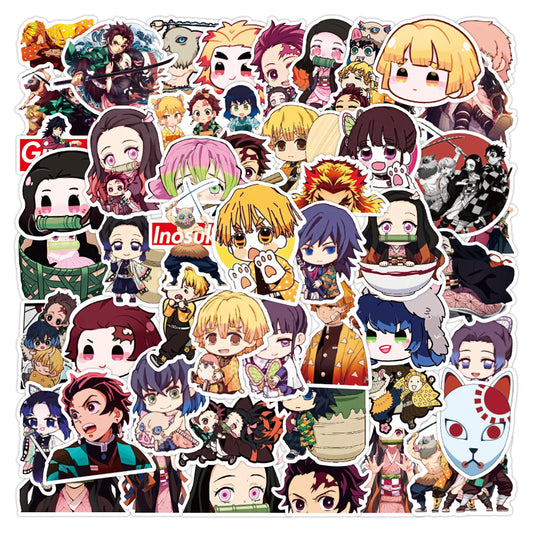 50pcs Anime Pvc Sticker Packs for Laptop Luggage Bottle