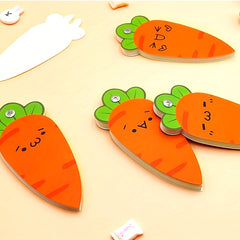 5pcs Carrot Spiral Note Book Portable Small Blank Word Book Card