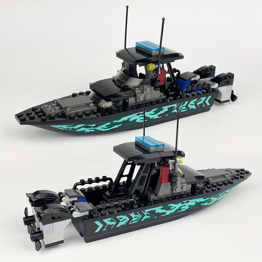 89pcs Detailed Yacht Building Block Model Set with Antenna & Flaps