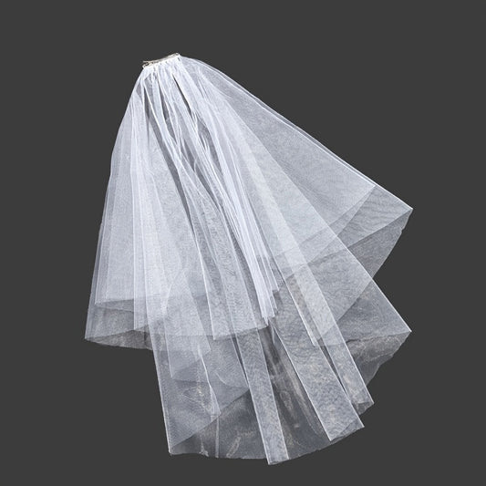 Romantic Bridal Veil with Floral Embellishments for Weddings