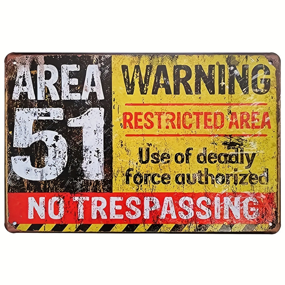 Area 51 No Trespassing Military Vintage Retro Metal Sign Aluminum Sign