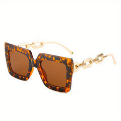 Oversized Square Sunglasses Y2K Block Chain Glasses UV400