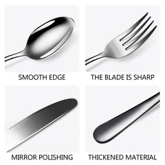 4pcs Stainless Steel Tableware Set Cutlery Set Hotel Western Steak Fork Spoon Se