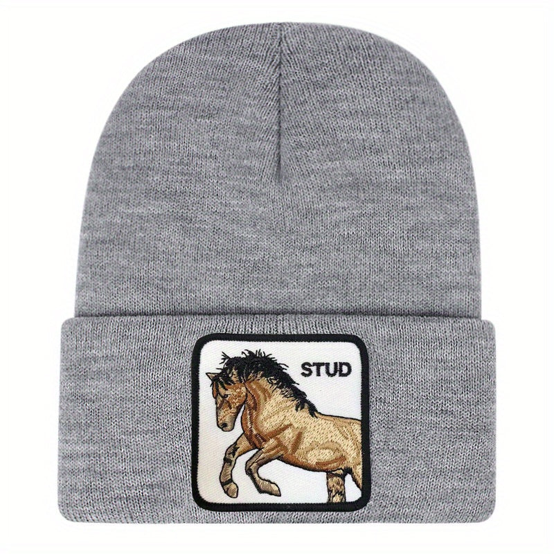 Horse Pattern Beanie Hat for Men
