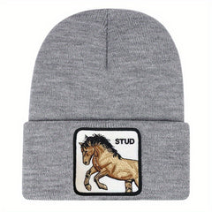 Horse Pattern Beanie Hat for Men